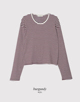 LMボーダーリブルーズラウンドTシャツ (3color)