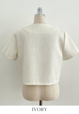 Meble Round Short Sleeve Tweed Jacket