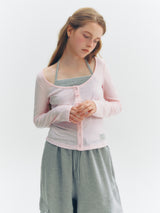 Halter Button T-Shirt (Pink)