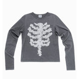 「Limited item」Lace Bone Angel Long Sleeve - Chacoal