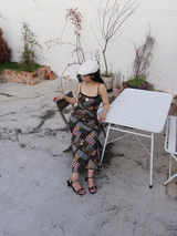 CHECK PATCH PRINTING LONG DRESS