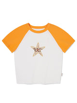 フィッシングミックスラグランクロップTシャツ [IVORY]