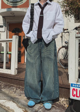 Wayson washing wide denim