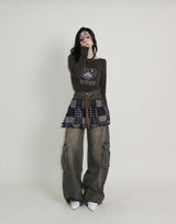 Kibet Heart Vintage Printed Long Sleeve T-Shirt