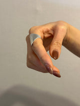 [925silver] Wide flat ring