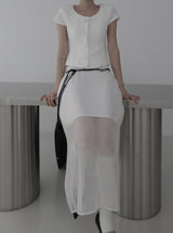 アッシュ シフォン ロングスカート