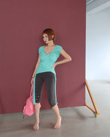 Punching Eyelet Stud Capri Pants