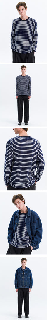 SURFER STRIPE LONG SLEEVE_NAVY