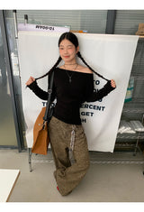 レオパードストレートワイドパンツ
