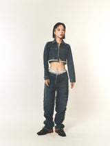 LOW-RISE DENIM PANTS (FOR UNISEX)