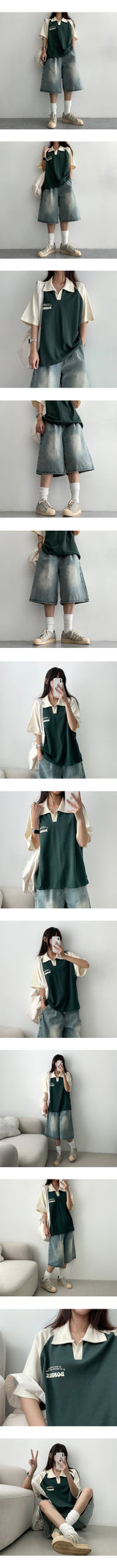 Spang Pin Tuck Wide Denim Shorts