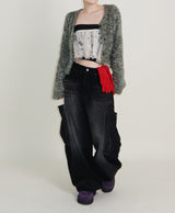 Square pocket balloon fit corduroy pants