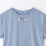 Slim label half tee Skyblue