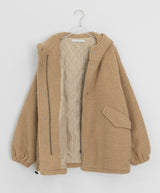 Syasdeulo Quilted Boucle Hood Half Coat Jacket