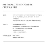 PATTERNED ETHNIC OMBRE CHECK SHIRT_BLUE
