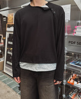ノッチダイアゴナルボタンレイヤードロングスリーブ