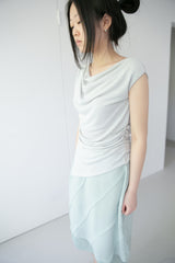 drape off-shoulder sleeveless top(3colors)