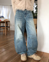 ハーススリットカーブデニムパンツ