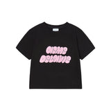 25FW WOMAN クラウドフォントクロップ半袖Tシャツ ブラック