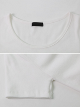 ソフトベーシックUネックスリムショートスリーブTシャツ(4color)