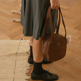 square suede bag _choco brown