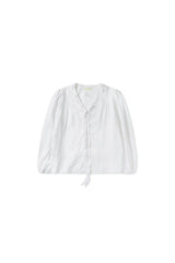 Ruffle shirring blouse_ivory