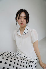 ドットカラーシアーブラウス (WHITE)