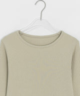 26SS★ [BAONHAUS] Benir Round Ribbed Long Sleeve Tee