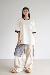 パターンラインリンガーTシャツ