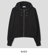 Dexi Eyelet Warmer Two Way Hooded Zip-Up