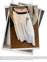 hot sealing plaid white long skirt