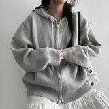 Todo Thick Embroidery Two-Way Knit Hooded Zip-Up (5 colors)