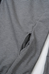 City stripe unbalance hood zip-up