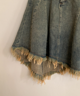 Nairo Unbalance Denim Surgery Midi Skirt
