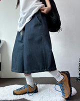 BASIC STITCH WIDE 7 8 ロングバミューダ 🖤💙2COLOR