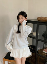 Again Basic Cotton Loose Fit V-neck Knit (5color)