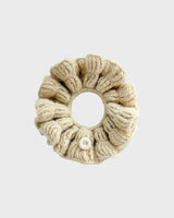 Crochet button scrunchie (Butter)