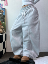 フリース 🤍🐏ラインポイントバルーンロングパンツ 🤍🩶🖤3カラー