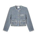 WhyBerry24AW short coat “Pearl Corridor”Retro Round neck jacket
