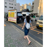 マオ バミューダ デニムパンツ