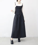 Ever 3-piece blouse, vest, and long skirt set