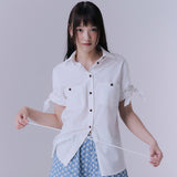 ノットハーフスリーブシャツ (WHITE)