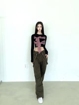 1101. シフォンリボンクロップT