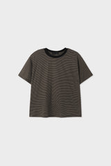 Stripe colourway cropped short-sleeved t-shirt