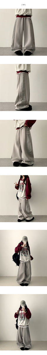 Conver 4-track line training wide pants