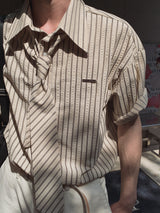 [LAN ARCHIVE][Tie SET] クラシックシアーサッカータイstハーフシャツ (2 color)