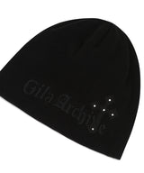 CROSS PATCHED LOGO BEANIE_BLACK
