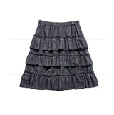 Hypee Check Tiered Midi Skirt