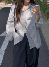 #CT Stripe Overfit Long Sleeve Shirt (3color)
