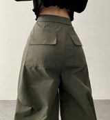 Lec Pintuck Metal Stud Parasuit Pants